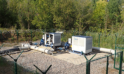 2 насосные установки ПСМ подают воду в систему орошения