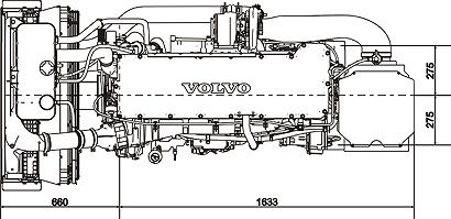 Габаритный чертеж Volvo Penta TAD1342VE