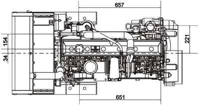 Габаритный чертеж John Deere 6068T
