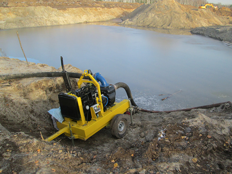 Мотопомпа Strong на объекте