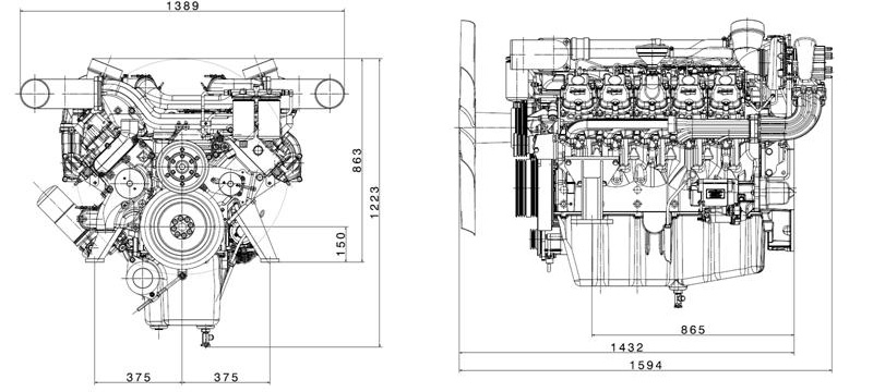 Габаритный чертеж Hyundai (Doosan) DP180LA Габаритный чертеж Hyundai (Doosan) DP180LA