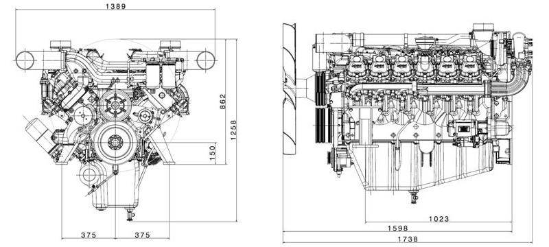 Габаритный чертеж Hyundai (Doosan) DP222LC Габаритный чертеж Hyundai (Doosan) DP222LC
