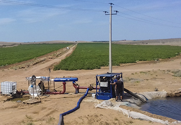 Дизельные насосные установки ПСМ подают воду на сельхоз угодия
