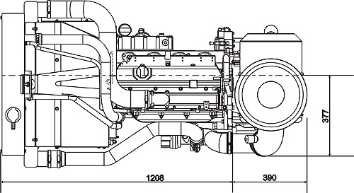 Габаритный чертеж Volvo Penta TAD532GE Габаритный чертеж Volvo Penta TAD532GE