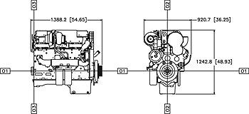 Габаритный чертеж Caterpillar C18 ACERT