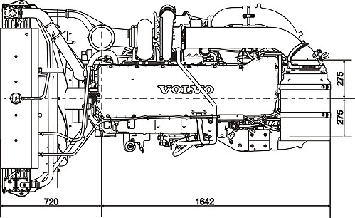 Габаритный чертеж Volvo Penta TWD1643GE