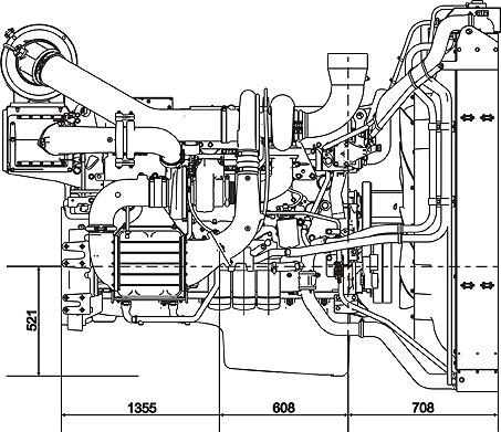 Габаритный чертеж Volvo Penta TWD1643GE
