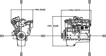 Габаритный чертеж Caterpillar C7 ACERT