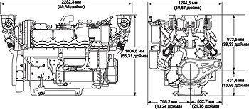 Габаритный чертеж Caterpillar C32 ACERT