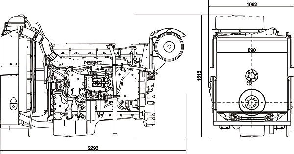 Габаритный чертеж Volvo Penta TAD1345VE