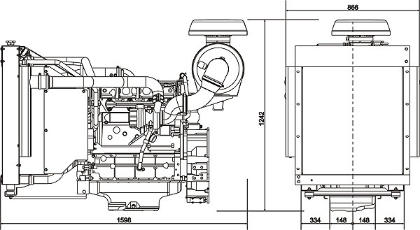 Габаритный чертеж Volvo Penta TAD532GE Габаритный чертеж Volvo Penta TAD532GE
