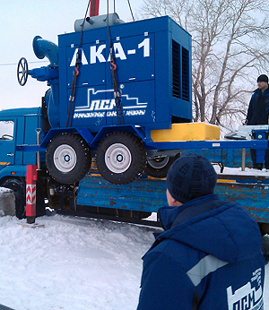 Первый образец дизельной насосной установки АКА-1