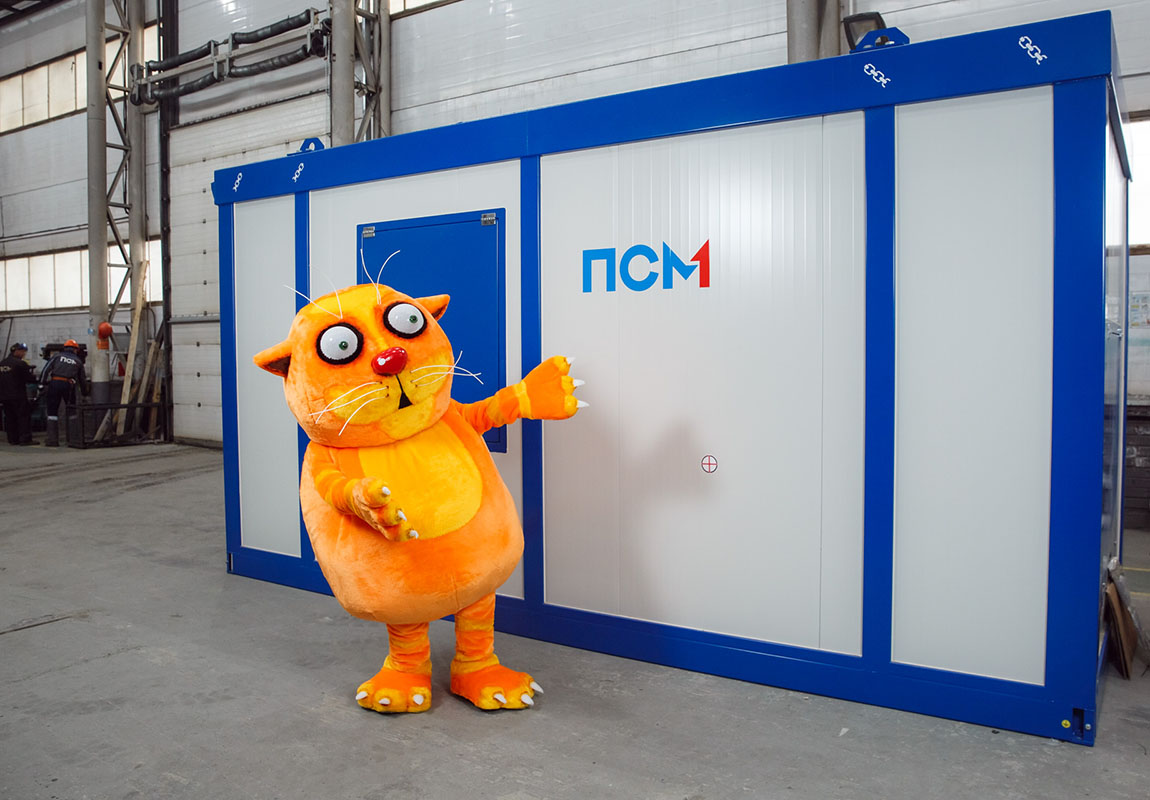 Кот Васи Ложкина на производстве ПСМ в Красном Бору